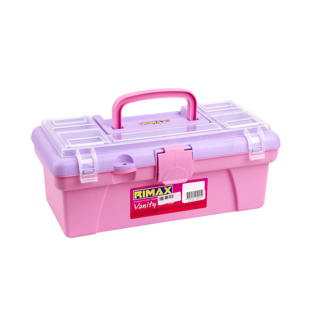 Caja organizadora VANITY 12'' color rosado Rimax - multicenter