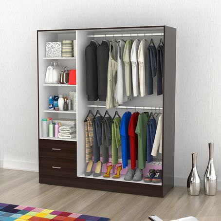 Armario KEVARA color Wengue/Blanco Inval - multicenter