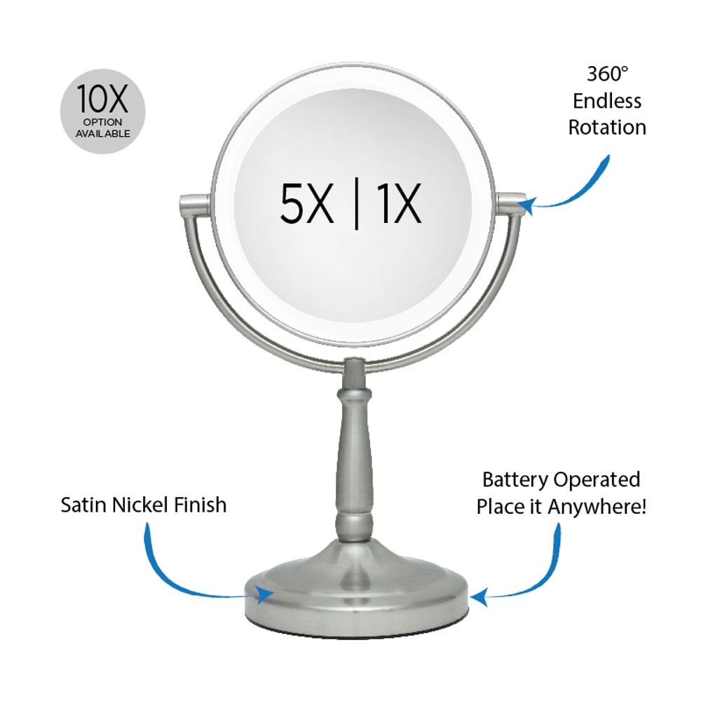 Espejo de tocador con luz LED de doble cara Zadro - multicenter