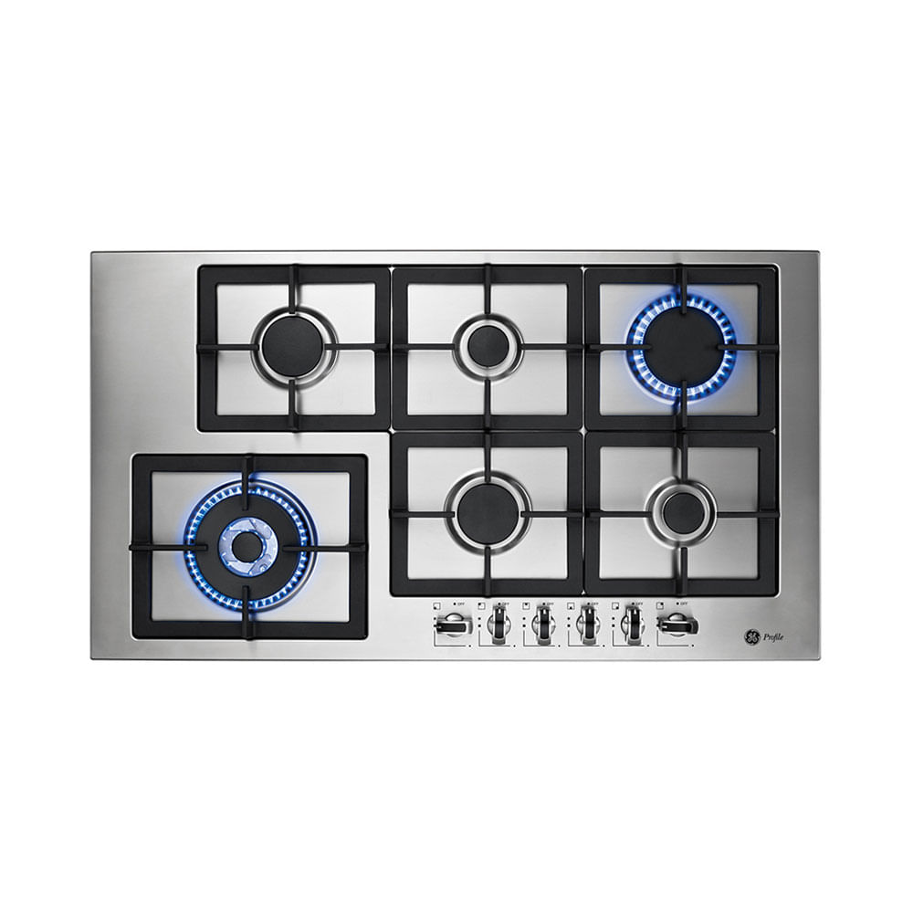Cocina Encimera 6 Hornallas color Inox Gas LP PG9006I General Electric