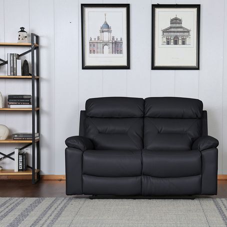 Juego de Living CANNES cuero Eco color Negro - multicenter