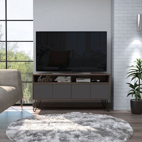 Rack para Tv VASSEL color Coñac/Plomo - multicenter