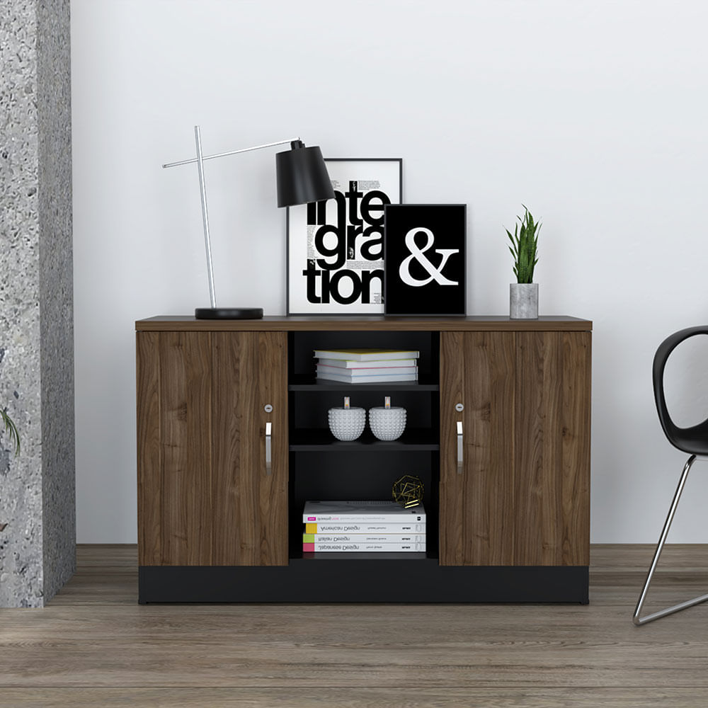 Credenza baja 2 puertas MONARCA color Negro/Gales - multicenter