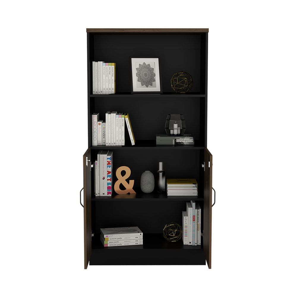 Armario Alto 2 puertas bajas MONARCA color Negro/Gales - multicenter