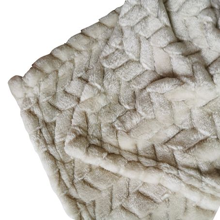 Manta Jacquard Beige 130x160cm - multicenter