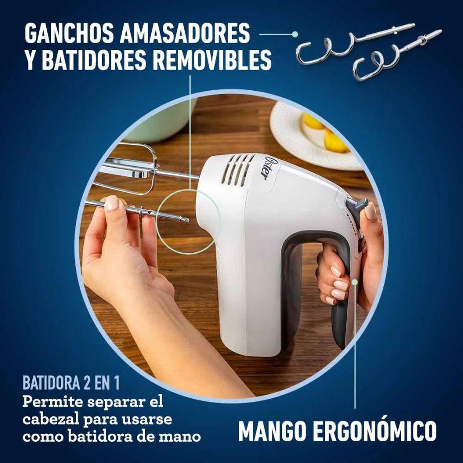 Batidora con pedestal Oster 250 W 6 velocidades 3.7 L (foto 7 de 10)