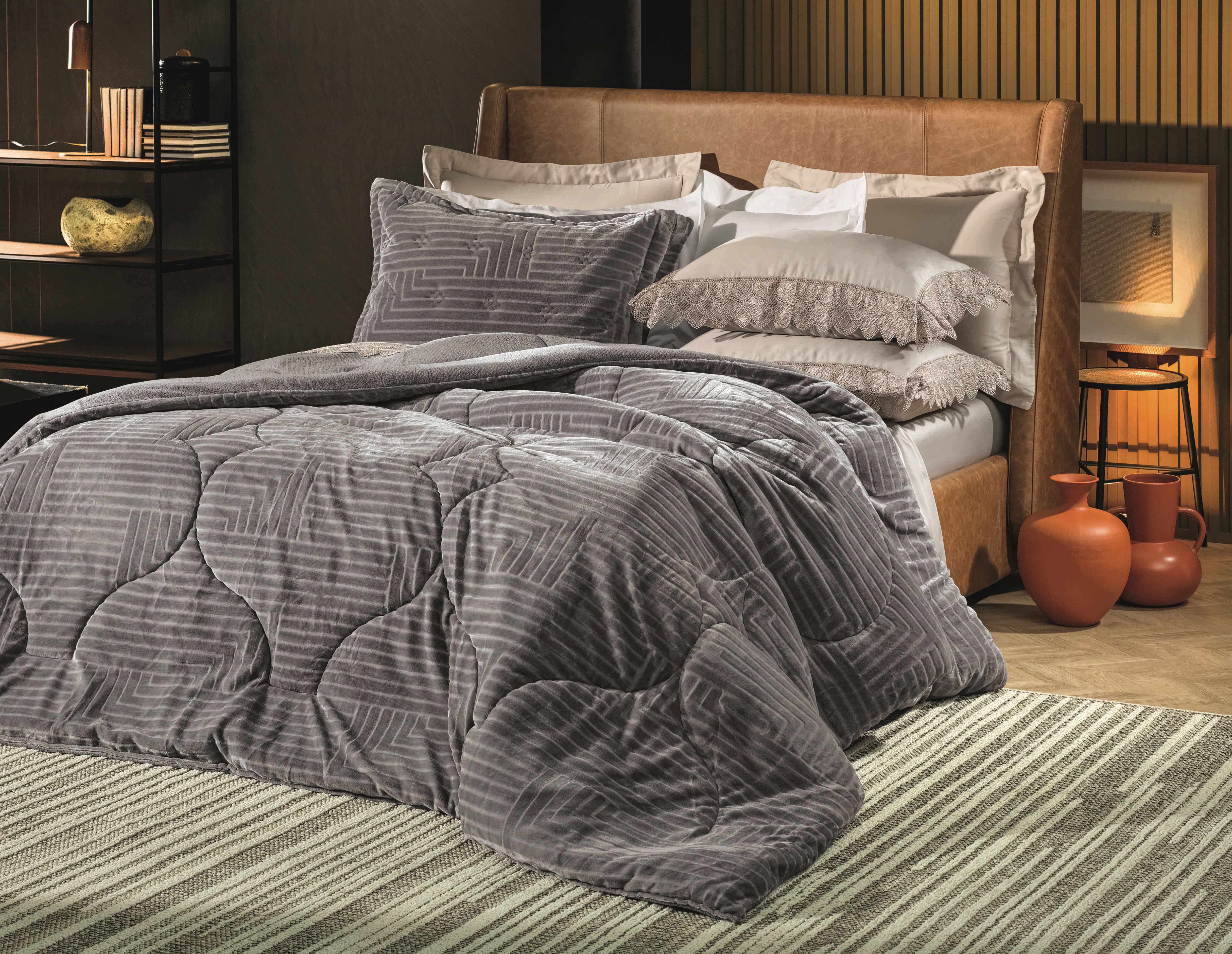 Edredón blend elegance 1 plazas greco gris Altenburg